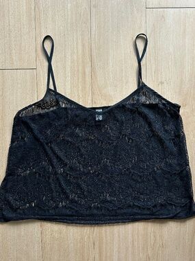 Lace By American Apparel Black Top Size Large